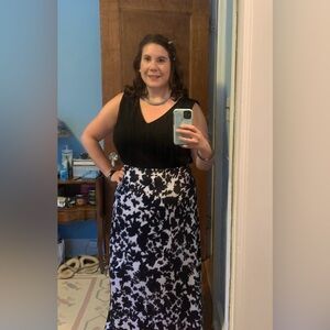 Modamix black and white floral maxi dress -18W.